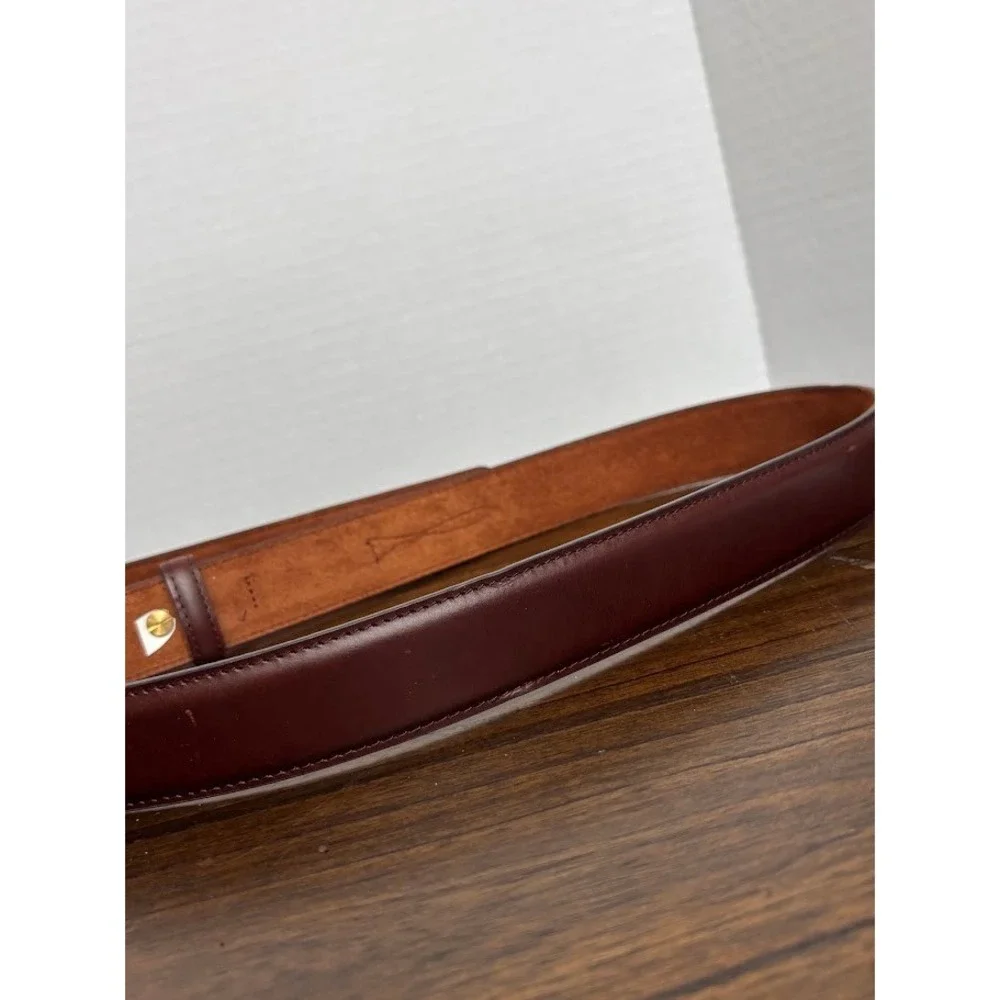 Mens Ranger Belt Genuine Leather Oxblood Brown Brass Buckle Western Size 44